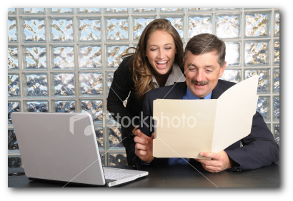 double the length with stock photos of business people laughing