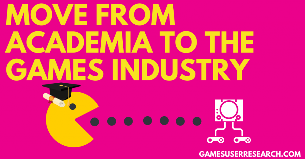 Academia games industry jobs 