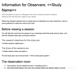 Observer Information Form