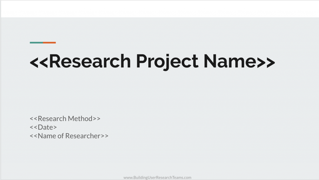 Research Report Template